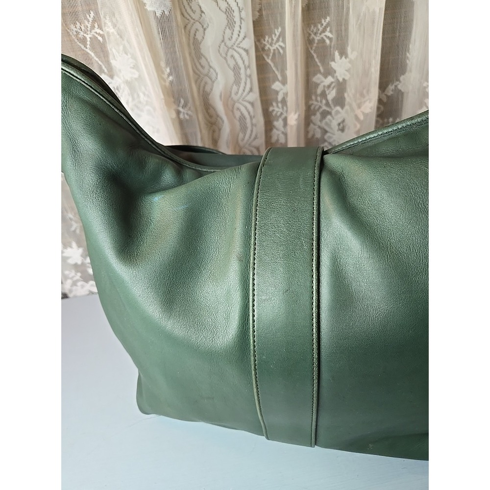 Vintage COACH Forest Green Leather, XL Studio Shoulder Tote Bag, 4081 90s USA - Picture 7 of 15